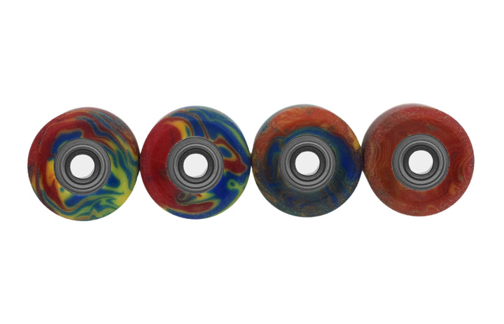 Teak Tuning Apex Shorty Wheels - 61D Urethane - ABEC-9 Bearings - "Tie Dye Swirl"