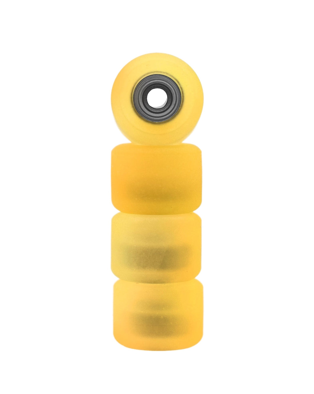 Teak Tuning Apex 61D Urethane Fingerboard Wheels, Mini "Shorty" Shape, Premium ABEC-9 Stealth Bearings - Yellow Sol Colorway - Set of 4