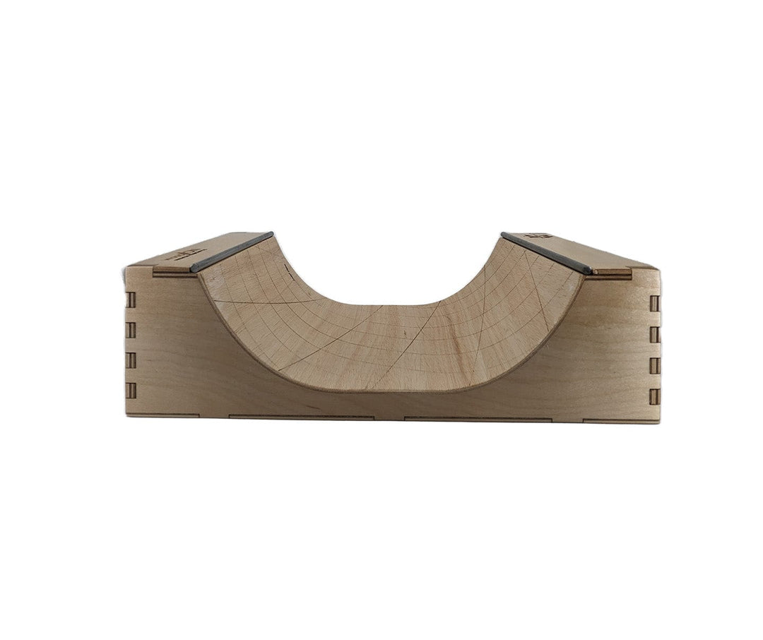 Teak Tuning Teak Tuning Wooden Fingerboard Halfpipe with Solid Metal Coping - 13.5 inches - Collab with WoodOn