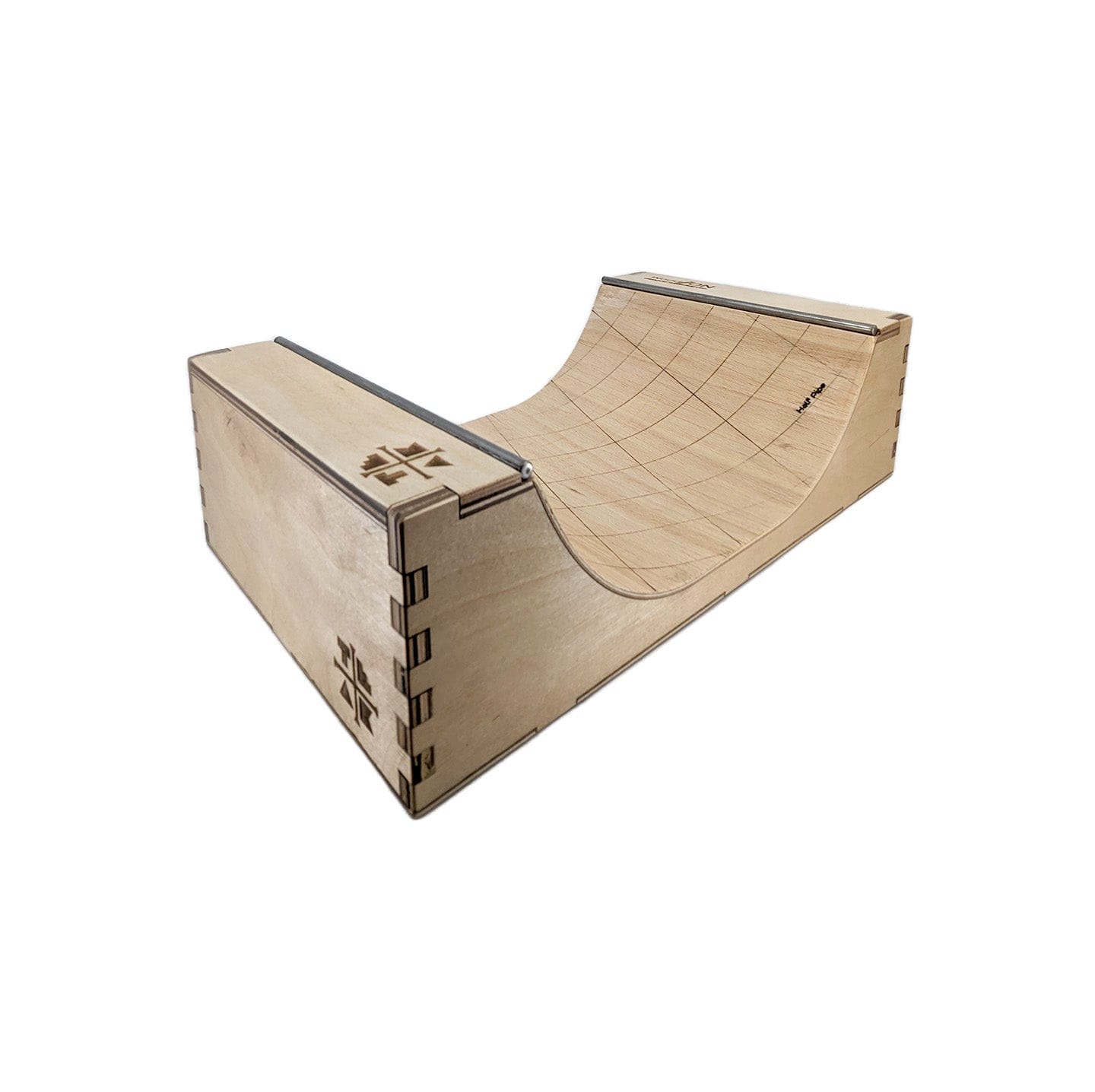 Teak Tuning Wooden Fingerboard Halfpipe with Solid Metal Coping 13.5