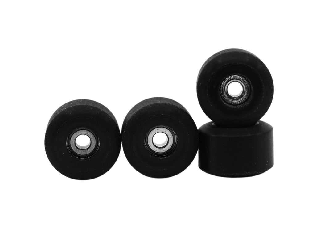 Teak Tuning Apex 71D Urethane Fingerboard Wheels, New Street Shape, Ultra Spin Bearings - Pitch Black Colorway - Set of 4