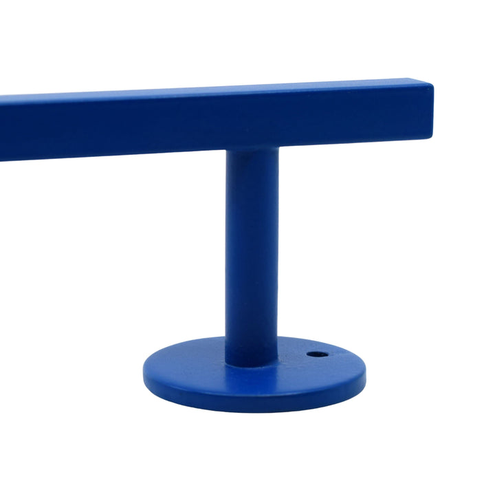 Teak Tuning Square, Bi-Level Fingerboard Rail, 12" Long - Steel Construction - Cobalt Blue