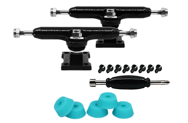 Teak Tuning Professional Shaped Prodigy Trucks, Midnight Black Colorway - 32mm Wide Black