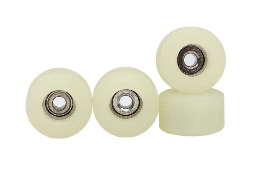 Teak Tuning Apex 71D Urethane Fingerboard Wheels, New Street Shape, Ultra Spin Bearings - UV Vanilla Colorway - Set of 4