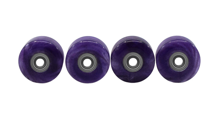 Teak Tuning Apex Urethane Fingerboard Wheels, New Street Style, Geode Series - ABEC-9 Stealth Bearings - 77D - Amethyst Swirl Colorway