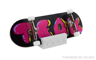 Teak Tuning Fingerboard Display Stand - Rectangle Edition - White Yeti Colorway