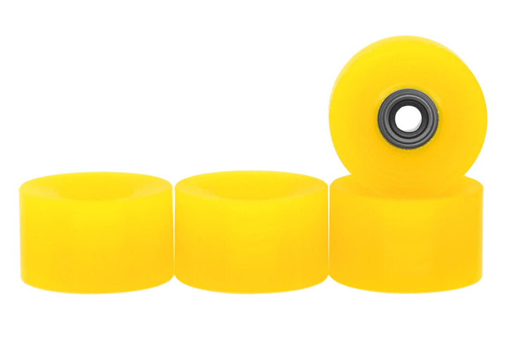 Teak Tuning Apex 71D Urethane Fingerboard Wheels, Cruiser Style, Bowl Shaped - Banana Yellow Colorway - Set of 4