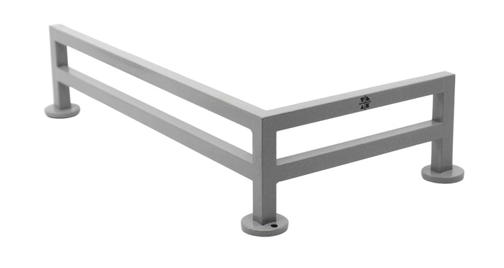 Teak Tuning Fence Style, L-Shaped Fingerboard Rail, 11" Long - Steel Construction - Silver Grey