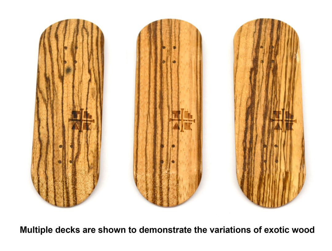 Teak Tuning PROlific Wooden Fingerboard Deck, "Zebrawood" - 32mm x 97mm