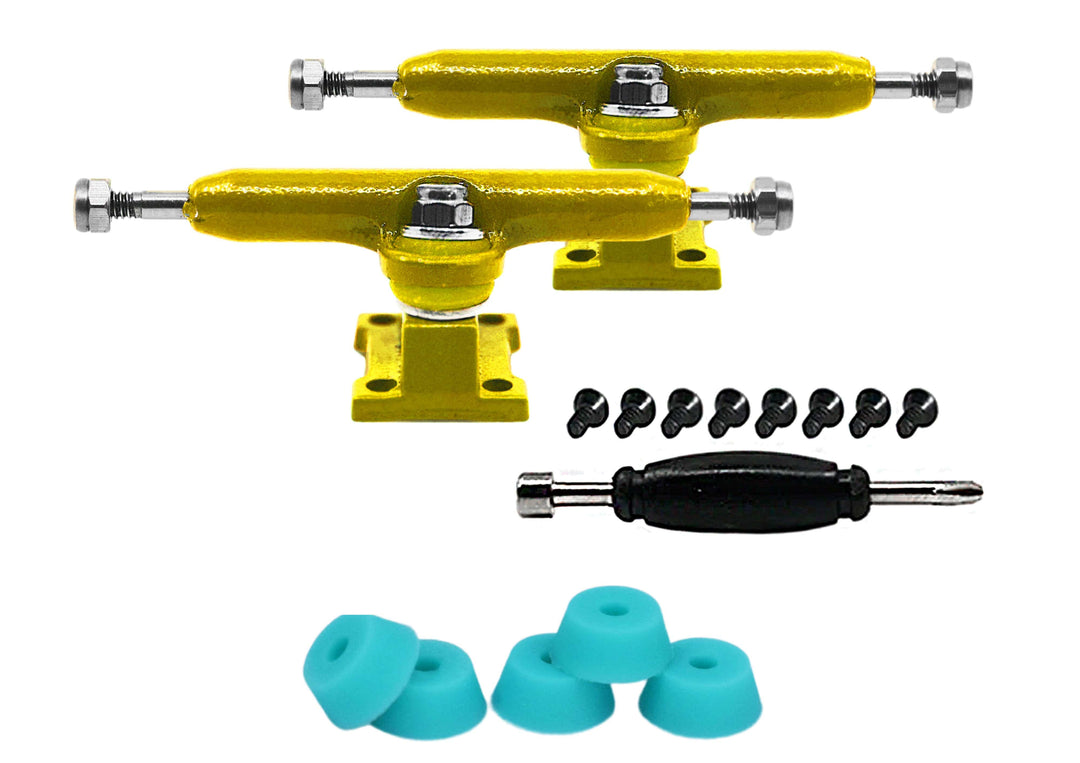 Teak Tuning Professional Shaped Prodigy Trucks,  Yellow Colorway - 32mm Wide Yellow