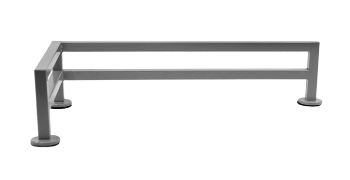 Teak Tuning Fence Style, L-Shaped Fingerboard Rail, 11" Long - Steel Construction - Silver Grey