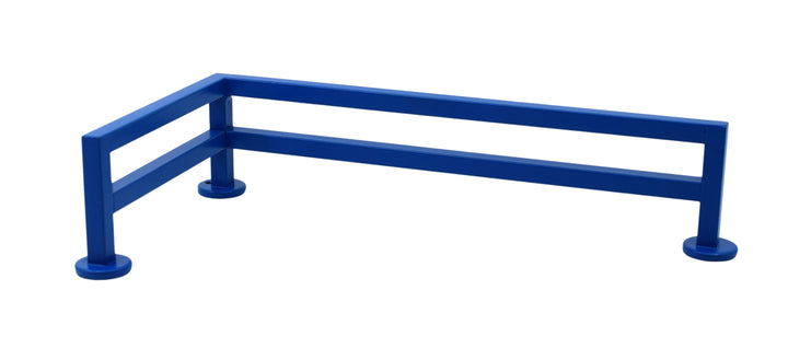 Teak Tuning Fence Style, L-Shaped Fingerboard Rail, 11" Long - Steel Construction - Cobalt Blue