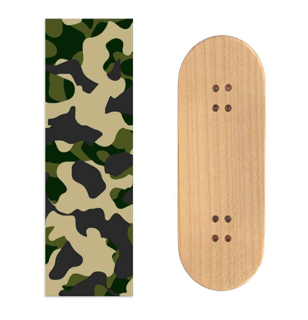 Teak Tuning Teak Swap Fingerboard Deck & ColorBlock Wrap - "Hidden Camo" - 32mm x 97mm