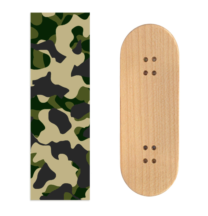 Teak Tuning Teak Swap Fingerboard Deck & ColorBlock Wrap - "Hidden Camo" - 32mm x 97mm