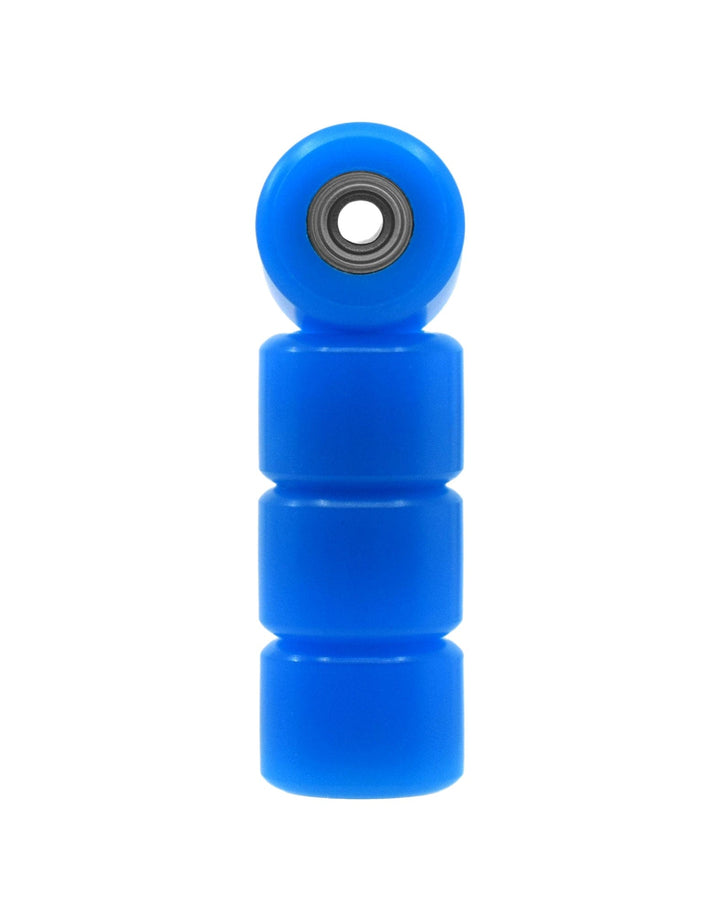 Teak Tuning Apex 85D Premium Plastic Fingerboard Wheels, Mini "Shorty" Shape - Premium ABEC-9 Stealth Bearings - Sky Blue Colorway - Set of 4