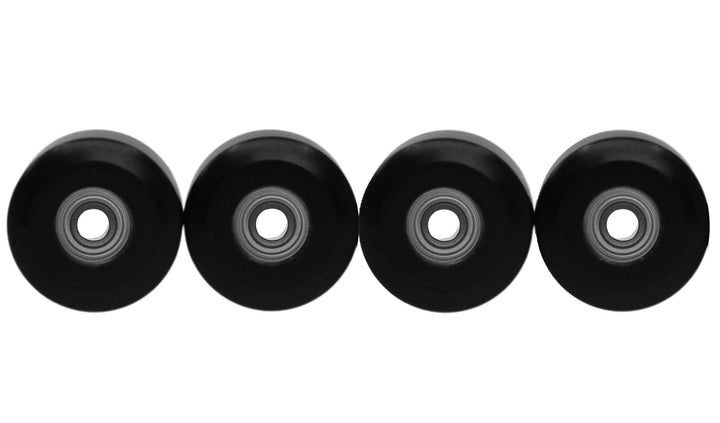 Teak Tuning Apex 85D Premium Plastic Fingerboard Wheels, New Street Shape - Premium ABEC-9 Stealth Bearings - Black Ice Colorway - Set of 4