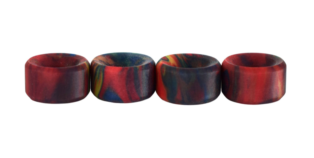 Teak Tuning Slim Bowl Fingerboard Wheels - 61D Urethane, ABEC-9 Bearings - Tie Dye Swirl Colorway