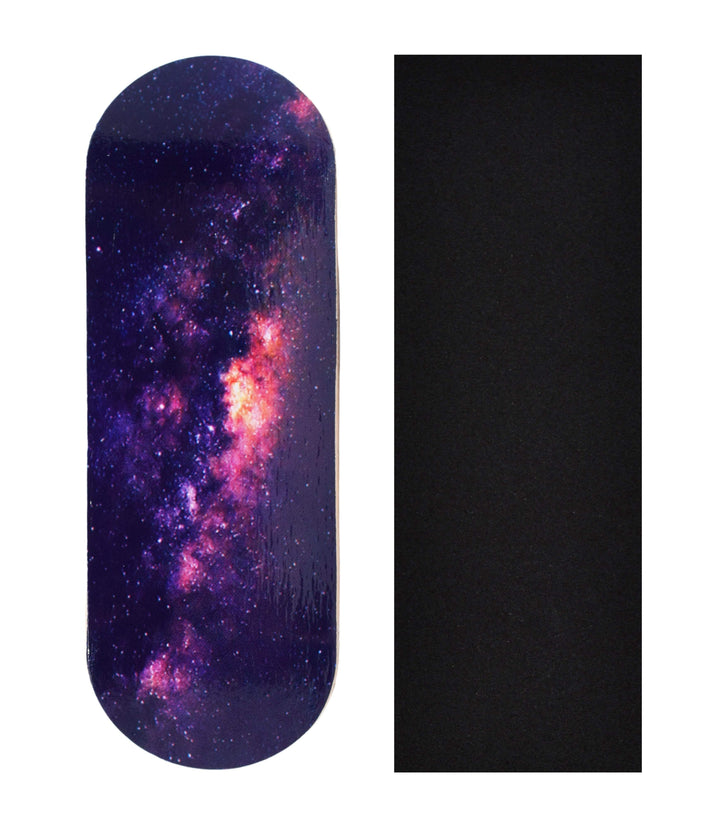 Teak Tuning Heat Transfer Graphic Wooden Fingerboard Deck, "Galaxy" - 34mm x 97mm