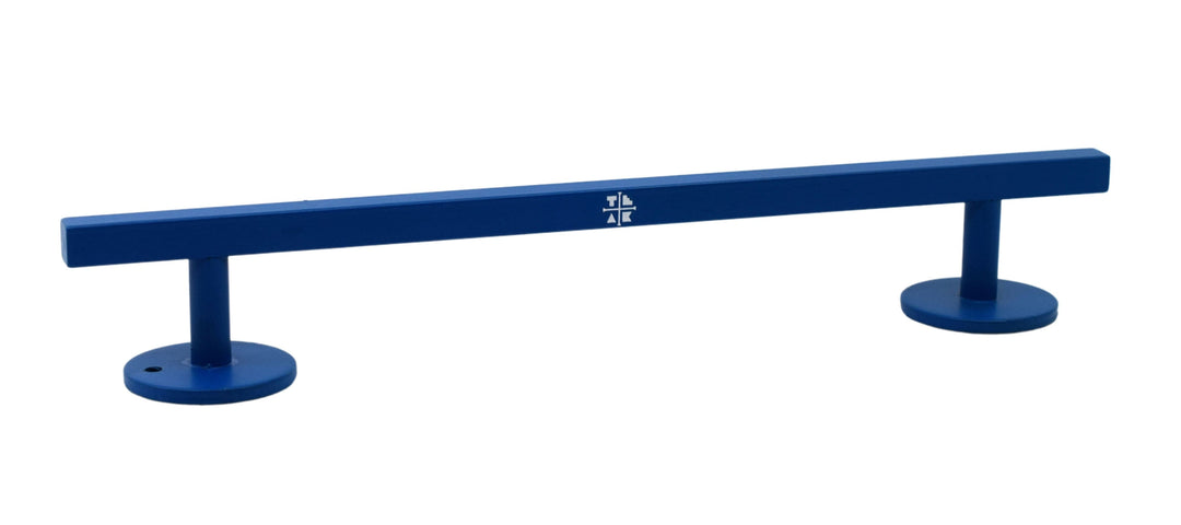 Teak Tuning Straight, Square Fingerboard Rail, 10" Long - Steel Construction - Cobalt Blue