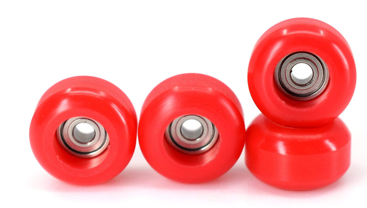 Teak Tuning CNC 100D Polyurethane Fingerboard Bearing Wheels, Red - Set of 4 Red