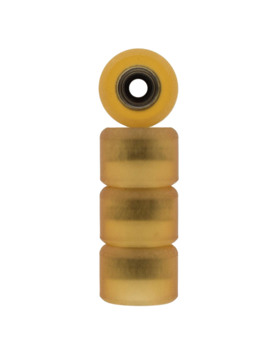 Teak Tuning Apex 61D Urethane Fingerboard Wheels, Mini "Shorty" Shape, Premium ABEC-9 Stealth Bearings - Honey Colorway - Set of 4