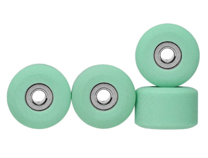 Teak Tuning Apex 71D Urethane Fingerboard Wheels, New Street Shape, Ultra Spin Bearings - Mint Colorway - Set of 4