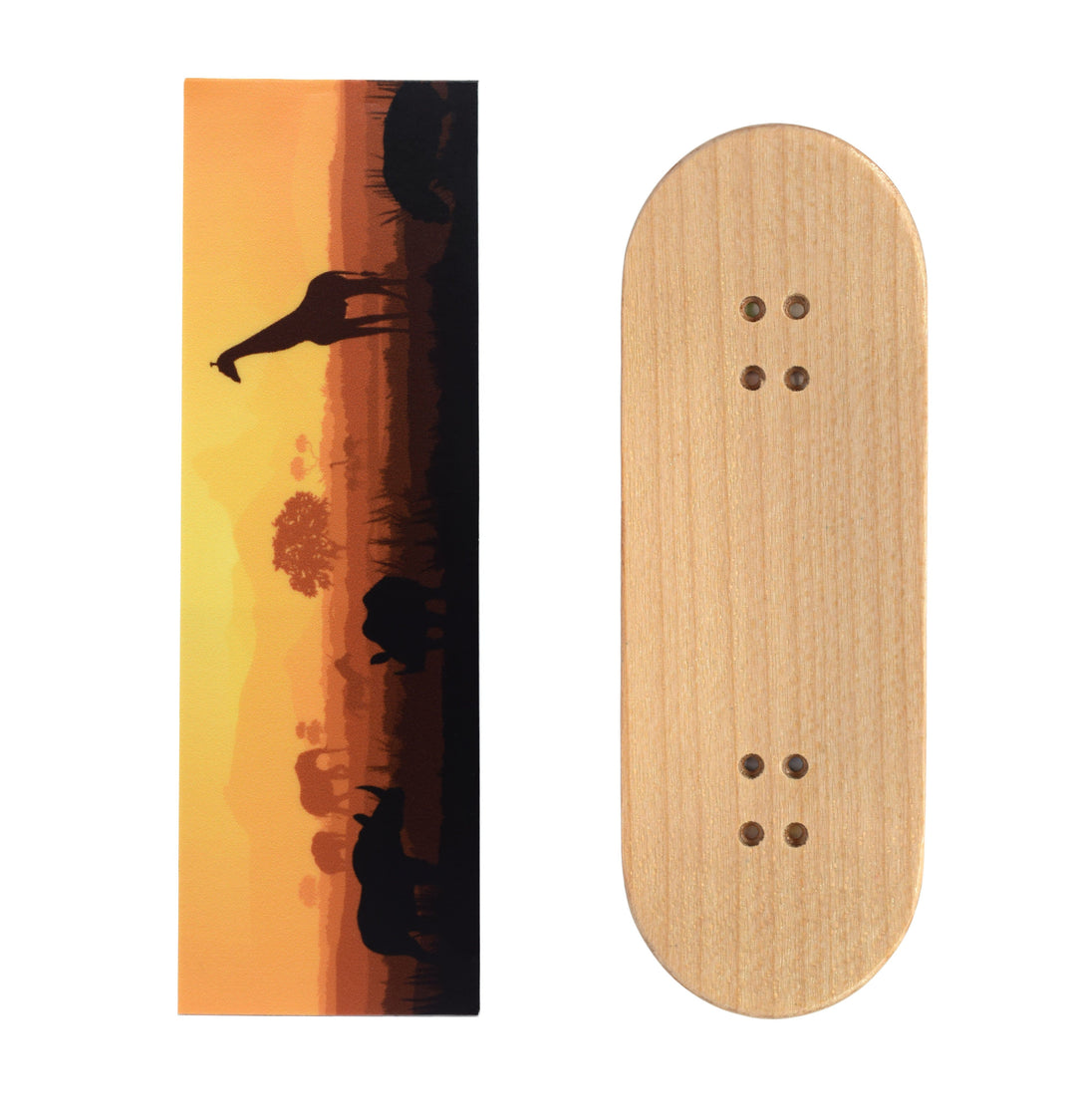 Teak Tuning Teak Swap Fingerboard Deck & Graphic Wrap - "Savannah Sunset" - 32mm x 97mm