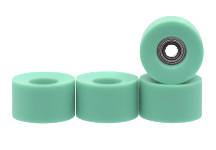 Teak Tuning Apex 71D Urethane Fingerboard Wheels, Cruiser Style, Bowl Shaped - with Premium ABEC-9 Stealth Bearings - Mint Colorway - Set of 4