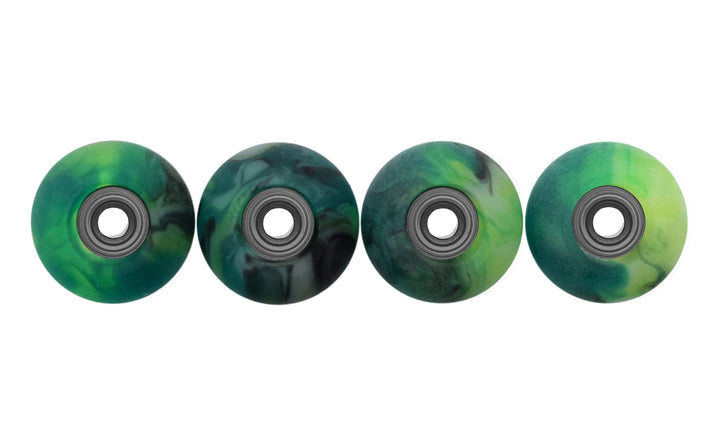 Teak Tuning Apex 61D Urethane Fingerboard Wheels, Globe Shape, ABEC-9 Stealth Bearings - Nebula Colorway - Set of 4