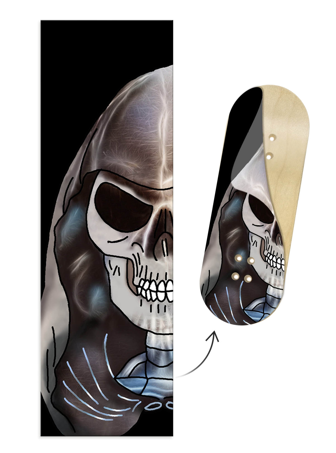 Teak Tuning "Skelly" WellVentions Collaboration Deck Graphic Wrap - Designed by Kuji (age 15) - 35mm x 110mm