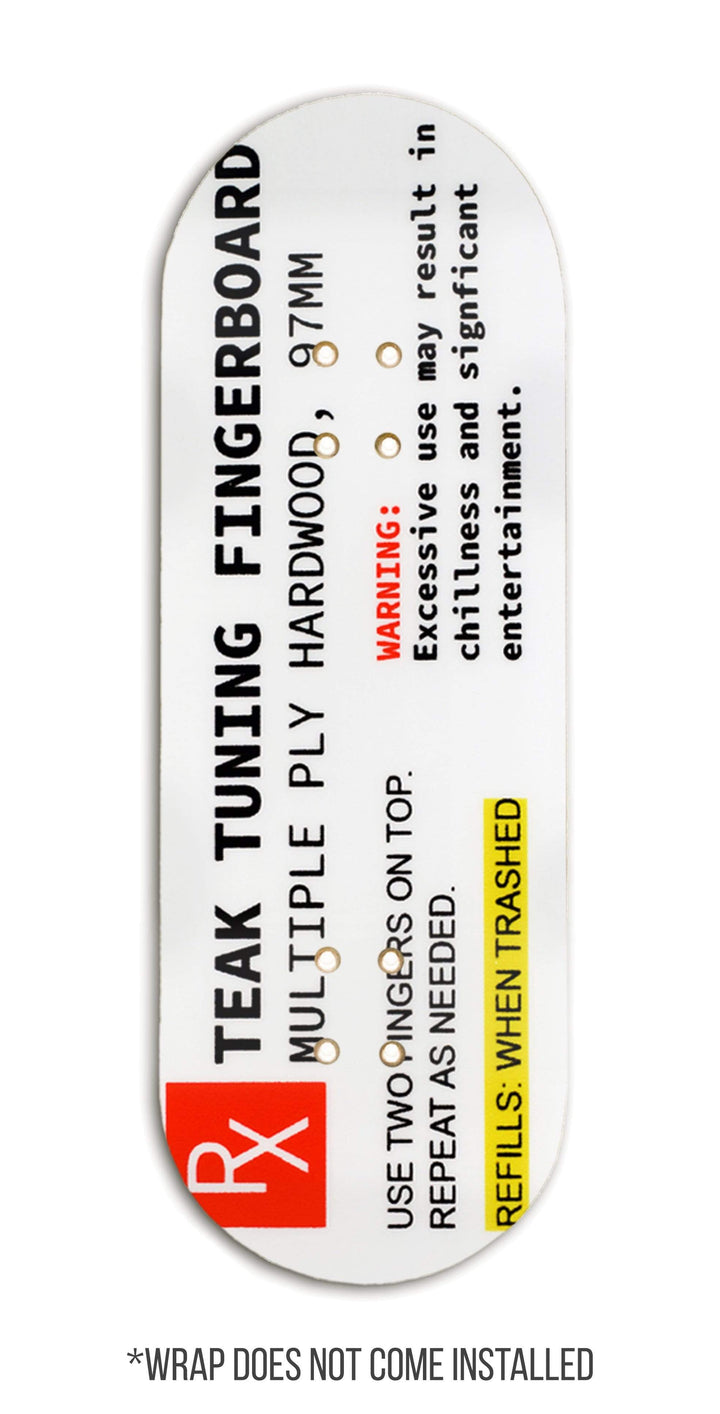 Teak Tuning Teak Swap Fingerboard Deck & Graphic Wrap - "Teak Prescription" - 32mm x 97mm