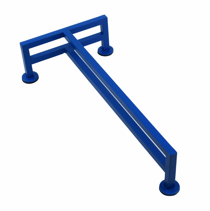 Teak Tuning Fence Style, T-Shaped Fingerboard Rail, 12" Long - Steel Construction - Cobalt Blue