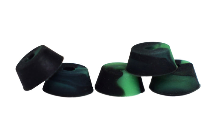 Teak Tuning Bubble Bushings Pro Duro Series - Multiple Durometers - Black and Green Swirl 51A