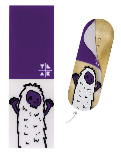 Teak Tuning Teak Swap Fingerboard Deck & Graphic Wrap - "Purple Yeti" - 32mm x 97mm