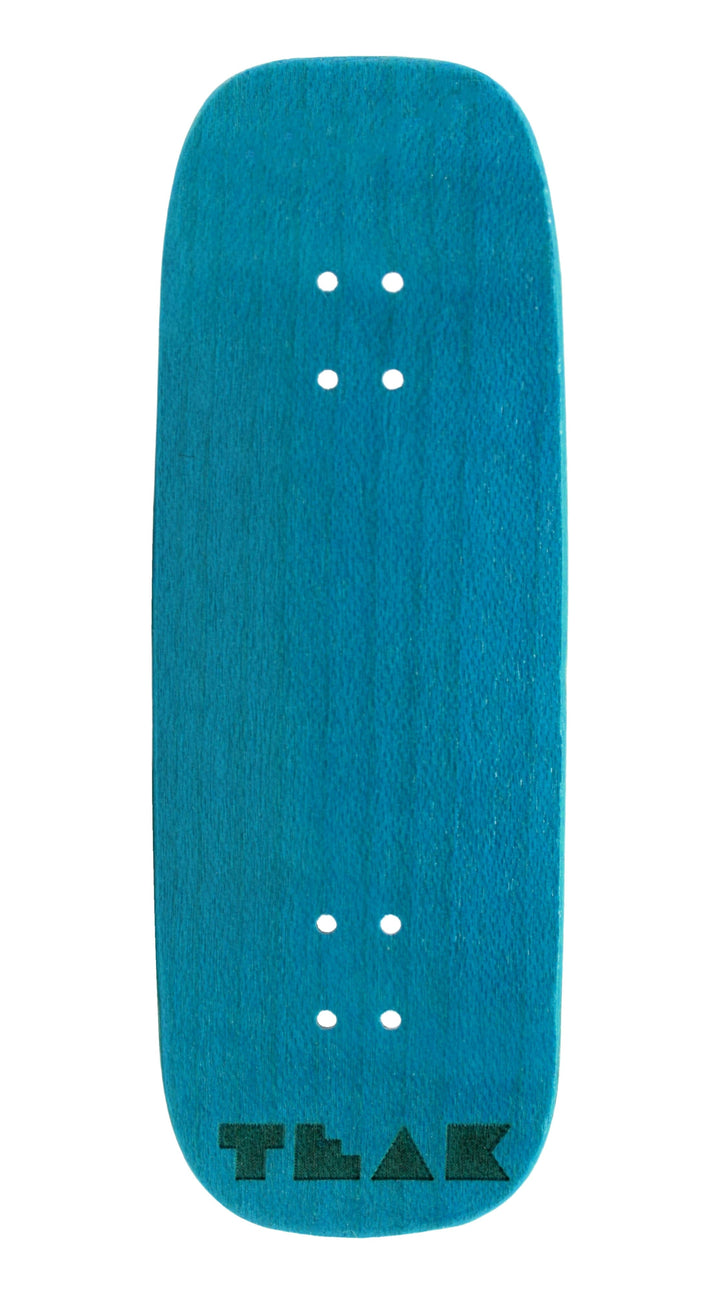 Teak Tuning PROlific Wooden 5 Ply Fingerboard Boxy Deck 32x96mm - Teak Teal - with Color Matching Mid Ply