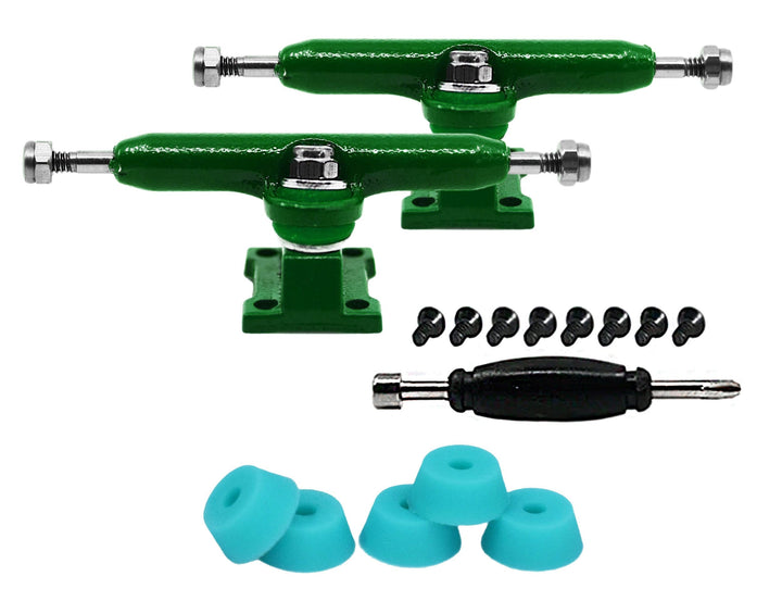 Teak Tuning Fingerboard Prodigy Trucks with Upgraded Tuning, Green - 34mm Width Green