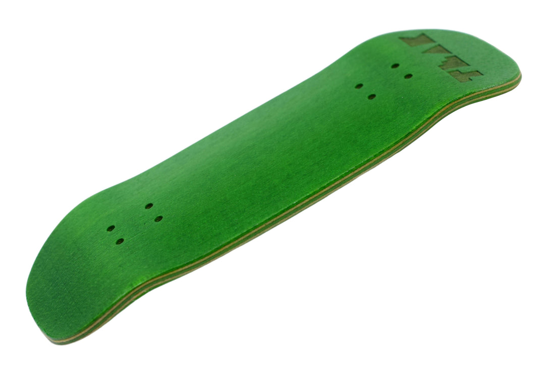 Teak Tuning PROlific Wooden 5 Ply Fingerboard Boxy Deck 32x96mm - Ghillie Green - with Color Matching Mid Ply