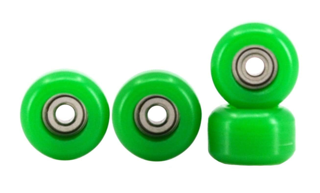 Teak Tuning CNC 100D Polyurethane Fingerboard Bearing Wheels, Green - Set of 4 Green