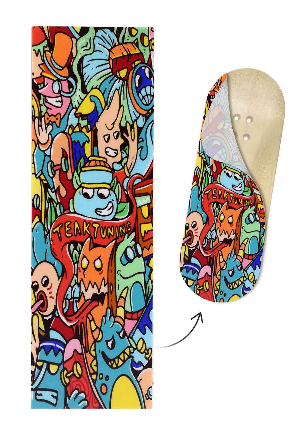 Teak Tuning "Bubble Bushings & Monsters" Deck Graphic Wrap - 35mm x 110mm