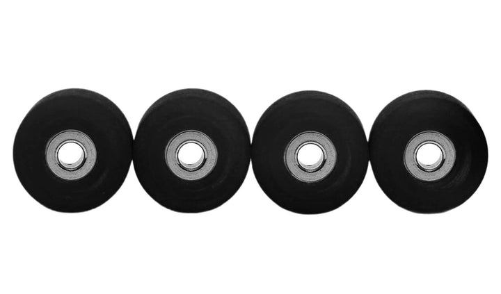 Teak Tuning Apex 61D Urethane Fingerboard Wheels, New Street Shape, Ultra Spin Bearings - Pitch Black Colorway - Set of 4