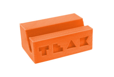 Teak Tuning Fingerboard Display Stand - Rectangle Edition - Tangerine Colorway