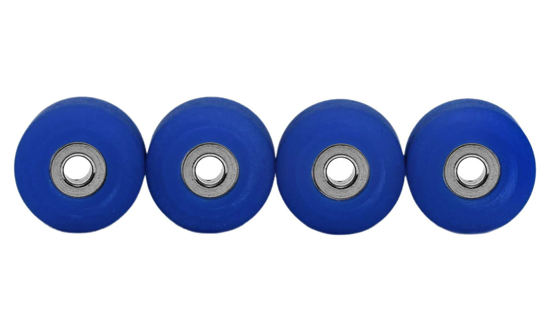 Teak Tuning Apex 61D Urethane Fingerboard Wheels, New Street Shape, Ultra Spin Bearings - Denim Colorway - Set of 4