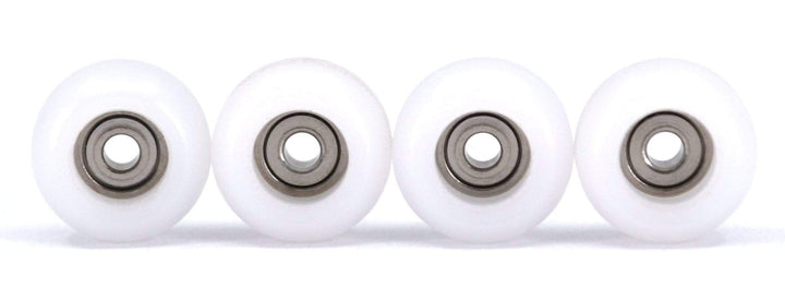 Teak Tuning CNC 100D Polyurethane Fingerboard Bearing Wheels, White - Set of 4 White