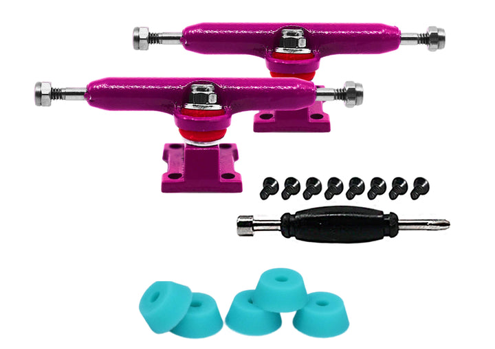 Teak Tuning Professional Shaped Prodigy Trucks, Pink Colorway - 32mm Wide Pink