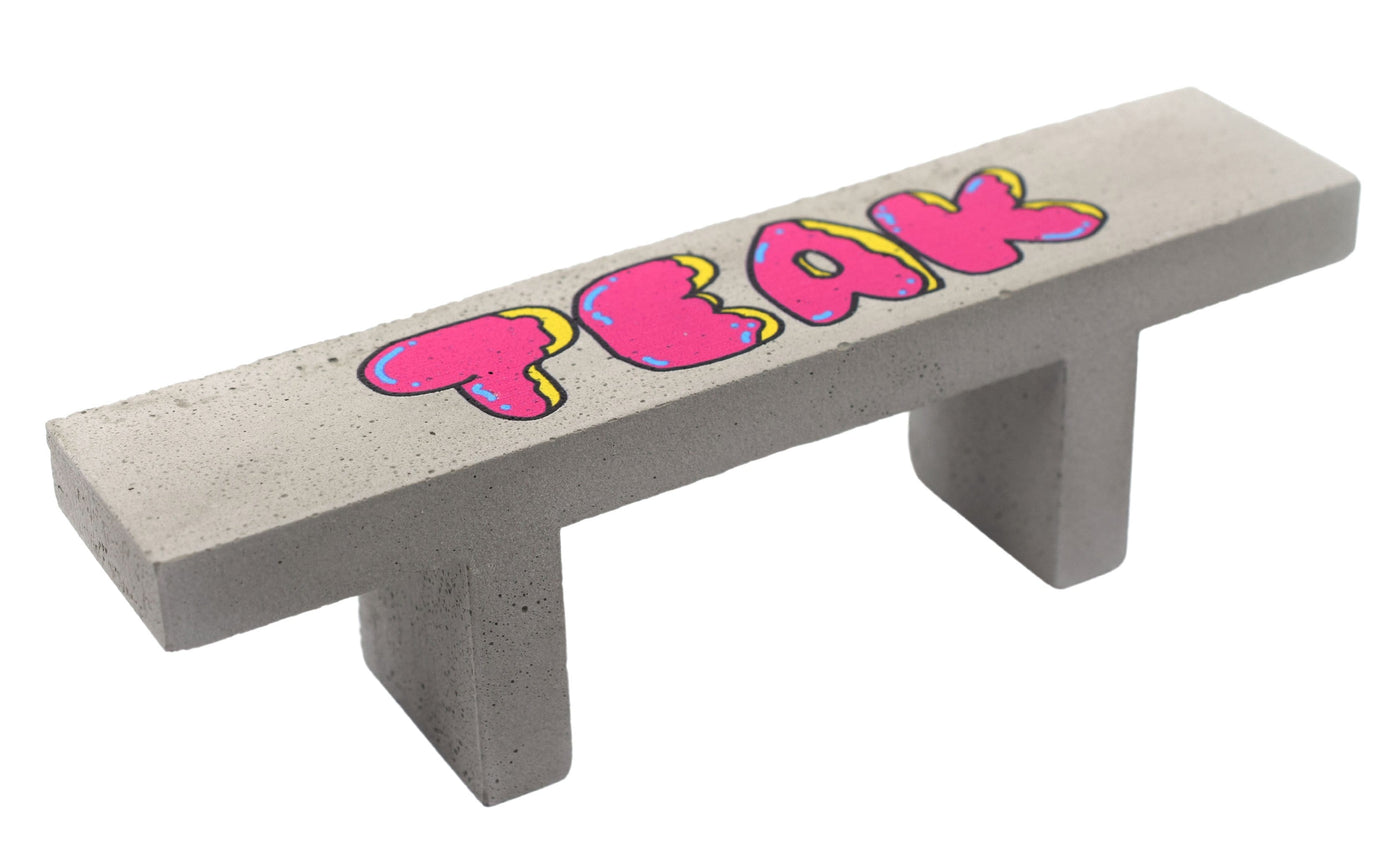 Teak Tuning Color Graphic Concrete Fingerboard Bench, 7" Long