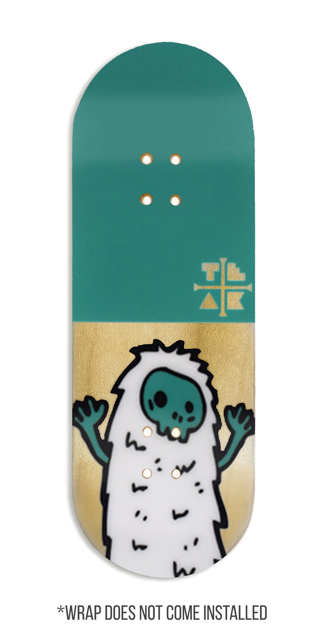 Teak Tuning Teak Swap Fingerboard Deck & Graphic Wrap - "Teal Yeti" - 32mm x 97mm