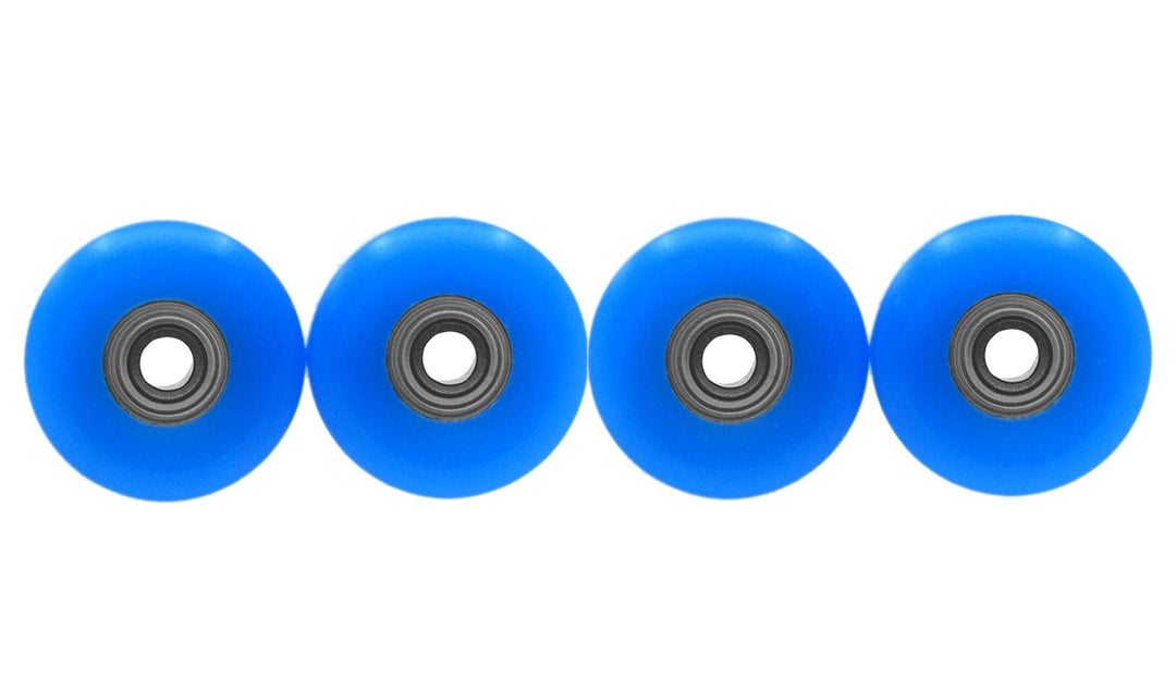 Teak Tuning Apex 85D Premium Plastic Fingerboard Wheels, New Street Shape - Premium ABEC-9 Stealth Bearings - Sky Blue Colorway - Set of 4