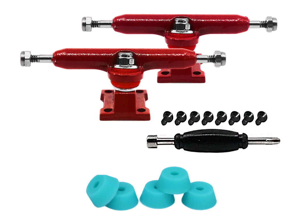Teak Tuning Professional Shaped Prodigy Trucks,  Red Colorway - 32mm Wide Red