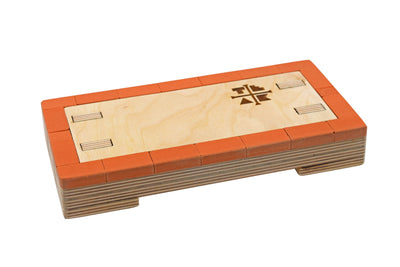 Teak Tuning Wooden Fingerboard Manual Pad with Brick Coping, 8" - Collab with WoodOn