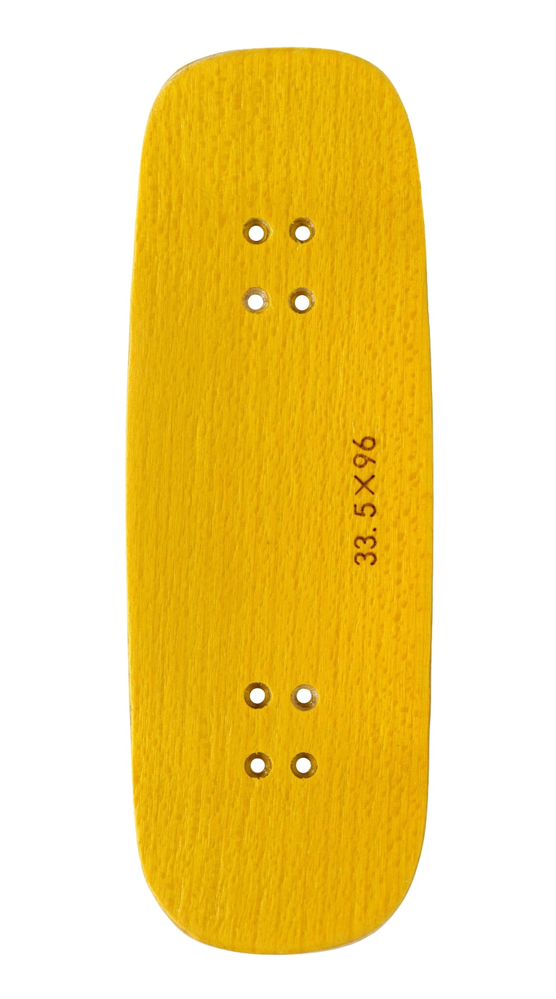 Teak Tuning PROlific Wooden 5 Ply Fingerboard Boxy Deck 32x96mm - Banana Yellow - with Color Matching Mid Ply